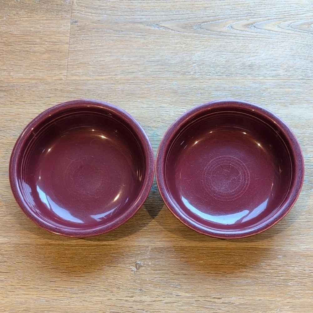 Fiesta Ware Burgundy Bowls- Set Of Two